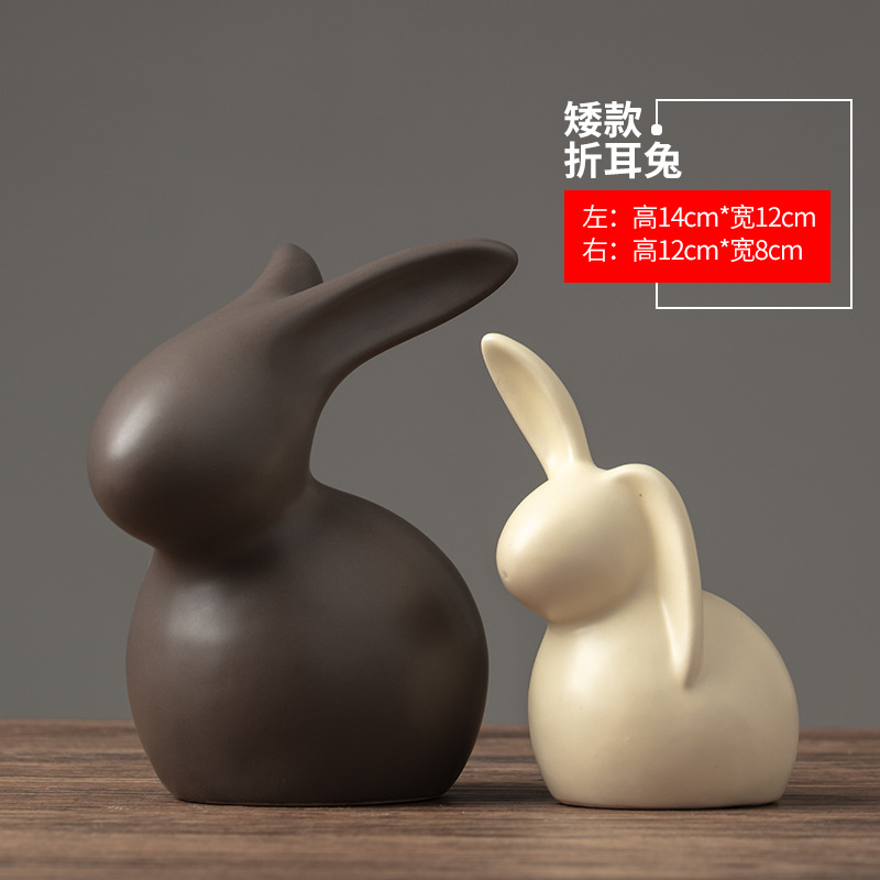 景德镇陶瓷摆件北欧客厅电视柜酒柜玄关鹿装饰品创意摆设创意摆设