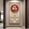 新中式荷花九鱼图玄关挂画入户正对门招财装饰画走廊过道高级壁画