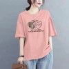 短袖恤女夏季新款时尚潮流百搭短袖宽松显瘦圆领纯棉休闲印花上衣