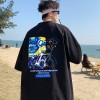 NASA纯棉短袖t恤男夏季潮牌新款大码宽松上衣青少年印花半袖情侣T