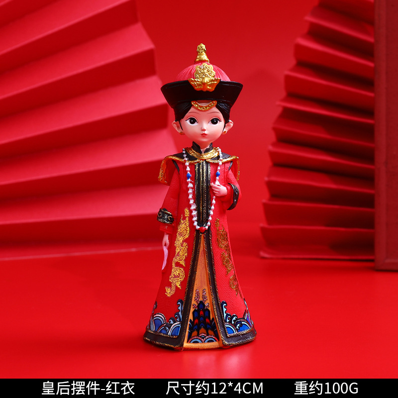 宫廷风皇上皇后树脂摆件家居人物桌面婚庆装饰品旅游文创节日礼物