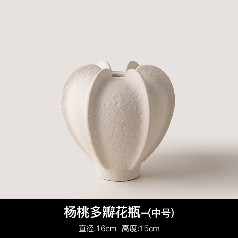 景德镇陶瓷中古花瓶摆件客厅桌面侘寂风插花仿真花艺术家居装饰品