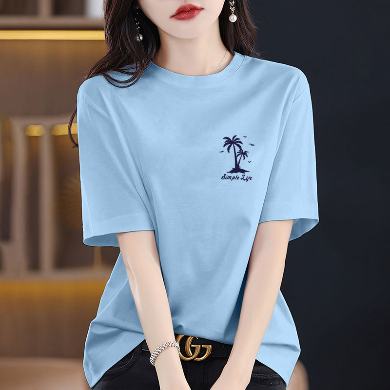 设计感纯棉短袖t恤女2026新款百搭休闲气质百搭夏季洋气半袖上衣