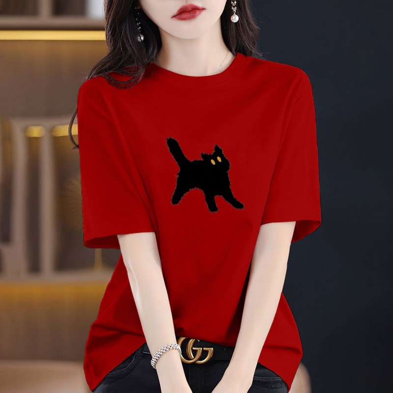 时尚彩T纯棉短袖大码女装2026新款宽松显瘦独特别致高级感上衣夏i