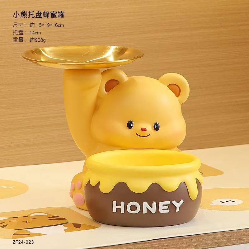 可爱小熊入户进门口钥匙收纳玄关摆件客厅家居鞋柜新房装饰品礼物