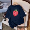 韩系白色草莓印花纯棉短袖t恤女夏季新款百搭透气遮肉显瘦上衣ins