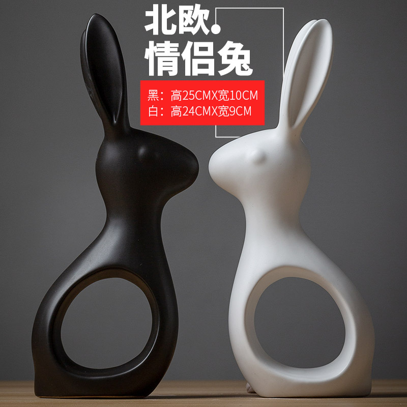 景德镇陶瓷摆件北欧客厅电视柜酒柜玄关鹿装饰品创意摆设创意摆设