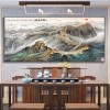 江山新中式靠山图万里长城装饰画办公室挂画铝合金客厅大气山水画