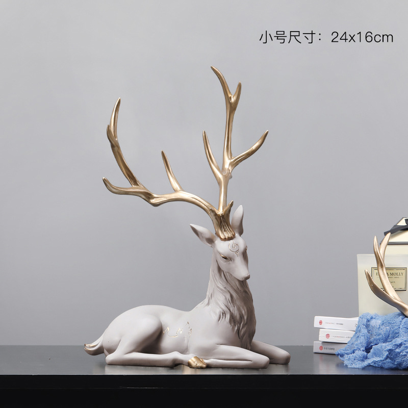 厂家直供麋鹿摆件玄关家居创意摆设品电视酒柜装饰品乔迁新居礼物