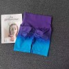 跨境瑜伽短裤吊染渐变提臀健身短裤女高腰紧身三分瑜伽运动短裤