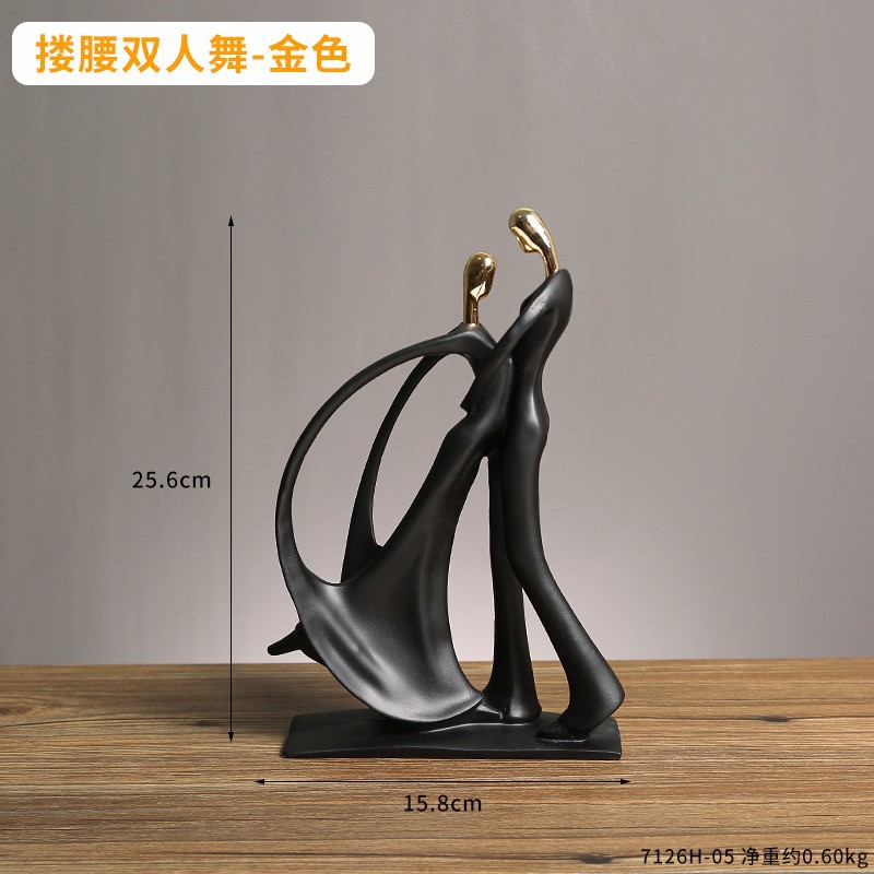 现代轻奢艺术摆件大全客厅书房电视柜办公室桌面装饰品树脂工艺品