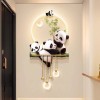 北欧奶油风熊猫玄关装饰画入户走廊过道墙壁灯小清新客厅对门挂画