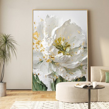 奶油风花卉客厅装饰画小清新玄关壁画简约大幅沙发背景墙落地挂画