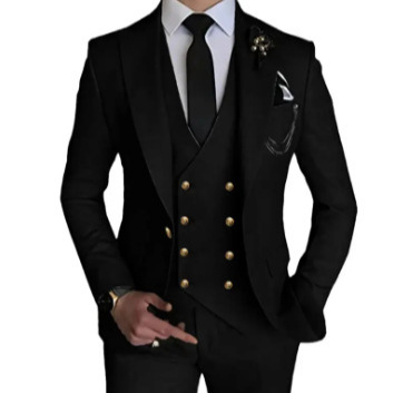时尚男士西装三件套休闲精品单扣修身礼服婚礼套装主持人宴会西服