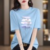 夏季新款重磅纯棉短袖t恤女2026是上海百搭印花款洋气显瘦上衣潮