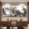江山新中式靠山图万里长城装饰画办公室挂画铝合金客厅大气山水画