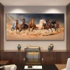 八骏图客厅挂画国画办公室沙发背景万马奔腾装饰画骏马图壁画