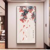 新中式荷花九鱼图玄关挂画入户正对门招财装饰画走廊过道高级壁画