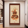 福禄葫芦挂画新中式入户玄关装饰画九鱼聚财图客厅正对门过道壁画