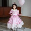 女童连衣裙春新款粉色公主裙灰姑娘女宝宝生日礼服洛丽塔儿童裙子