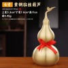 铜葫芦批发黄铜葫芦摆件开口带叶葫芦金属工艺品家居摆件八卦葫芦