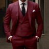 欧美男士外贸大码西装三件套2026新款新郎伴郎主持人宴会礼服西装