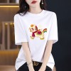 红色小码印花纯棉短袖恤2026新款夏季女士大码本命年洋气小众上衣