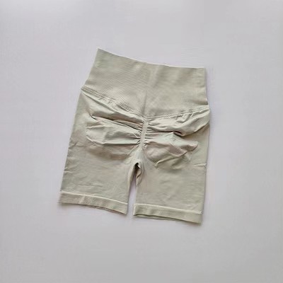 欧美无缝提臀健身短裤女跑步运动骑行中裤翘臀高腰瑜伽训练五分裤