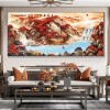 江山新中式靠山图万里长城装饰画办公室挂画铝合金客厅大气山水画