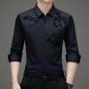 男士无痕桑蚕丝衬衫长袖免烫加绒保暖真丝休闲衬衣男批发休闲百搭