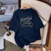 夏季新款印花纯棉短袖T恤女宽松韩版休闲学生ins百搭中长款上衣女