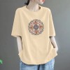2026夏季新款宽松大码纯棉百搭洋气薄款印花减龄t恤显瘦大码上衣