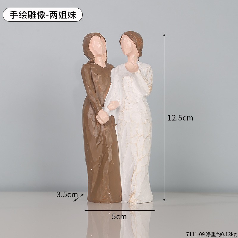 现代轻奢艺术摆件大全客厅书房电视柜办公室桌面装饰品树脂工艺品