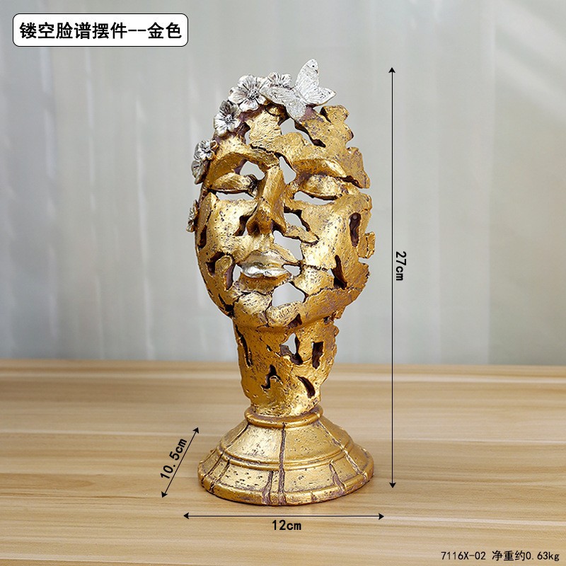 现代轻奢艺术摆件大全客厅书房电视柜办公室桌面装饰品树脂工艺品