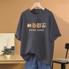 夏季新款百搭休闲纯棉短袖t恤女2026年圆领印花宽松显瘦大码上衣