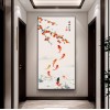 新中式荷花九鱼图玄关挂画入户正对门招财装饰画走廊过道高级壁画
