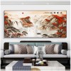 江山新中式靠山图万里长城装饰画办公室挂画铝合金客厅大气山水画