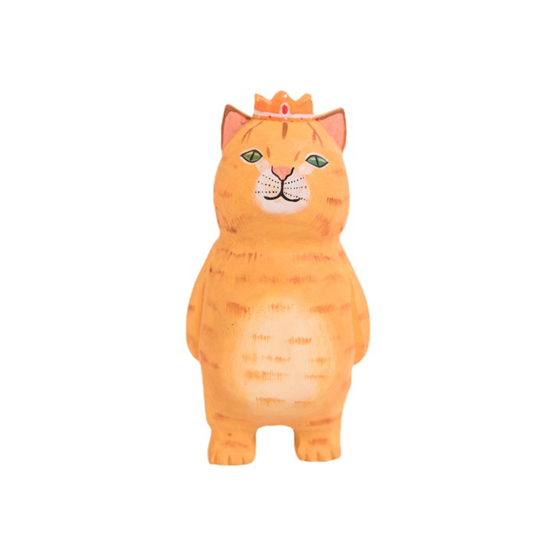 木制工艺品雕刻小猫摆件造型生日礼物diy一件代发木质木雕摆件