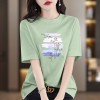 夏季新款重磅纯棉短袖t恤女2026是上海百搭印花款洋气显瘦上衣潮