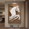 中古风玄关装饰画美拉德法式沙发背景墙挂画马到成功客厅落地壁画