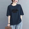 a中长款宽松大码100%纯棉短袖t恤女2026夏季新款百搭时尚遮肚半袖
