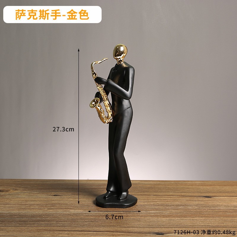 现代轻奢艺术摆件大全客厅书房电视柜办公室桌面装饰品树脂工艺品