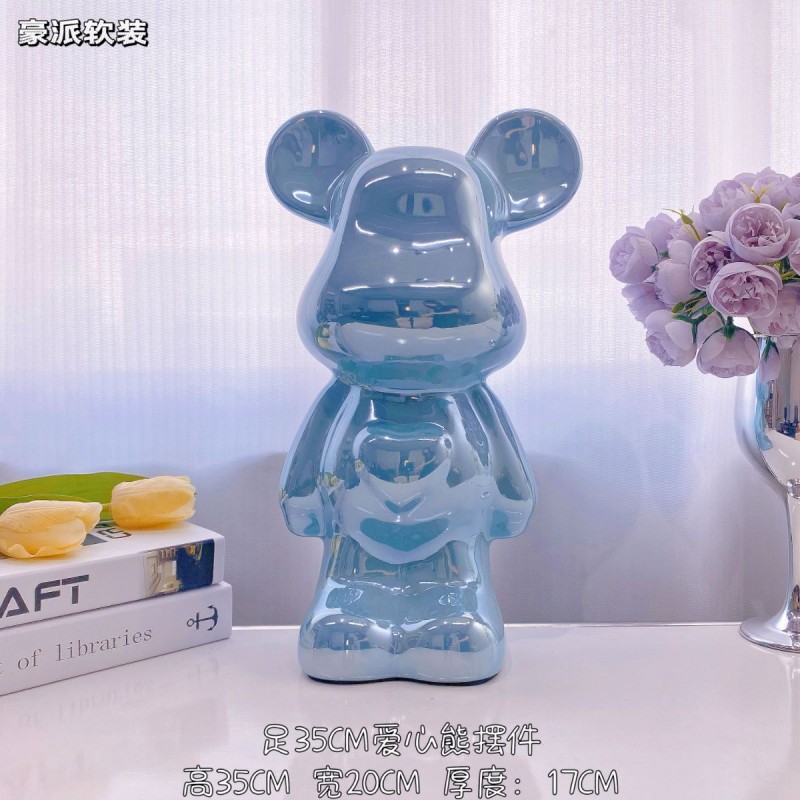 中式暴力熊摆件高档陶瓷客厅玄关电视柜酒柜存钱罐家居装饰品送礼