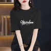 葡萄紫夏季新款字母印花纯棉短袖t恤时尚百搭休闲半袖宽松上衣潮