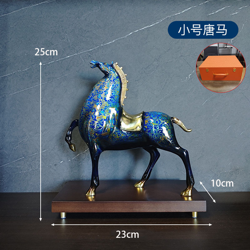 高档黄铜马到成功马摆件工艺品新中式客厅玄关办公室乔迁新居礼物