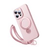适用iPhone16ProMax/15Pro挂绳液态硅胶磁吸防摔360°支架手机壳