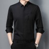 男士无痕桑蚕丝衬衫长袖免烫加绒保暖真丝休闲衬衣男批发休闲百搭
