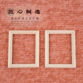 【限量特价】1/12娃娃屋迷你木制工艺品微缩原木素柸相框模型
