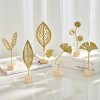 北欧风轻奢金属工艺品创意家居客厅玄关酒柜装饰品铁艺银杏叶摆件