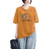 短袖恤女夏季新款时尚潮流百搭短袖宽松显瘦圆领纯棉休闲印花上衣